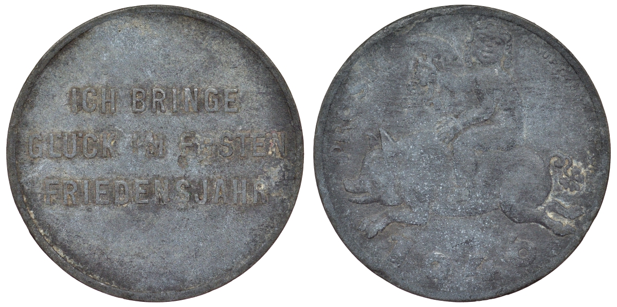 Австрия жетон 1946 удачи в первом году свободы, ребенок с грибом на свинье цинк 4121-155