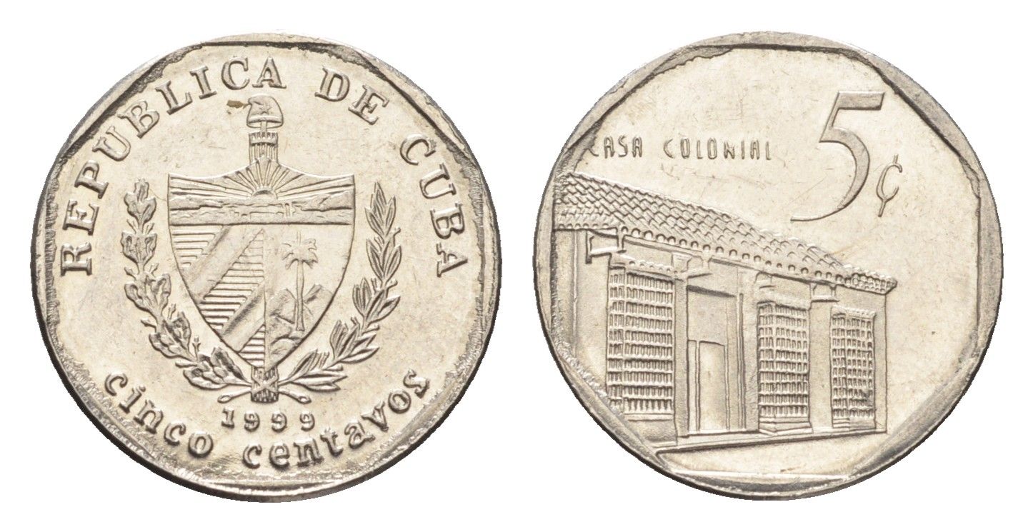 Куба 5 сентаво 1999 Casa Colonial KM 575.2 сталь плакированная никелем UNC 4664-733