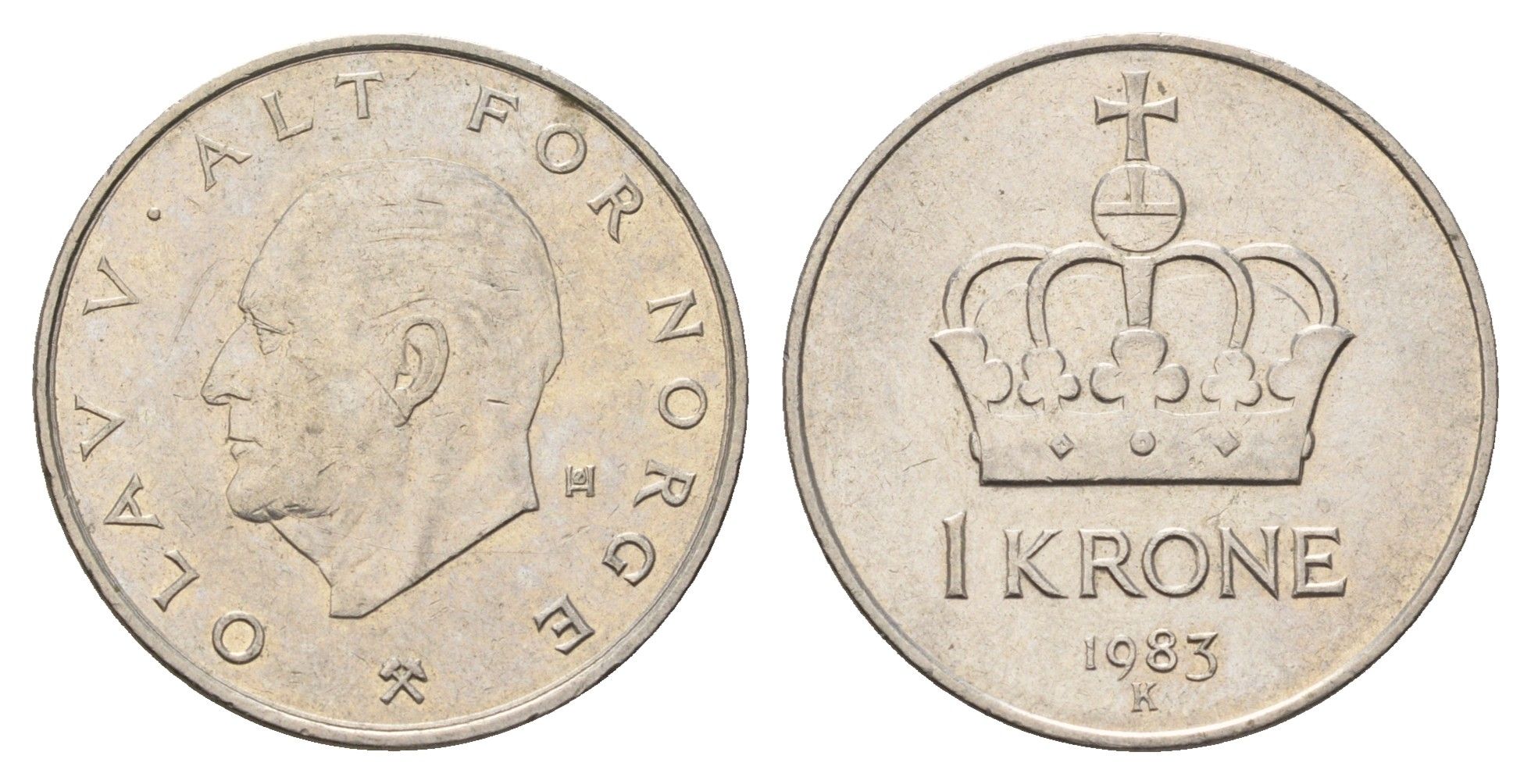 Норвегия 1 крона 1983 Улаф V (1957-1991) KM 419 медно-никель 4703-317
