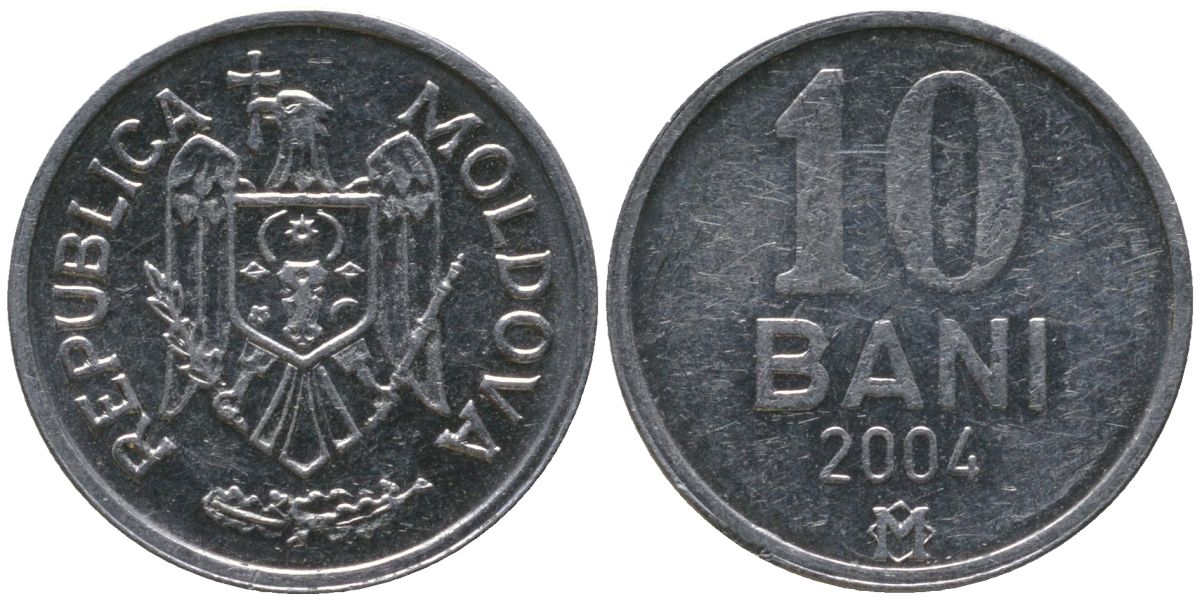 Молдавия 10 бани 2004 KM 7 алюминий 4549-812