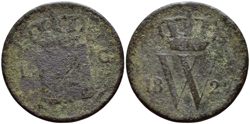 НИДЕРЛАНДЫ 1 ЦЕНТ 1827 KM 47 медь 4382-1053