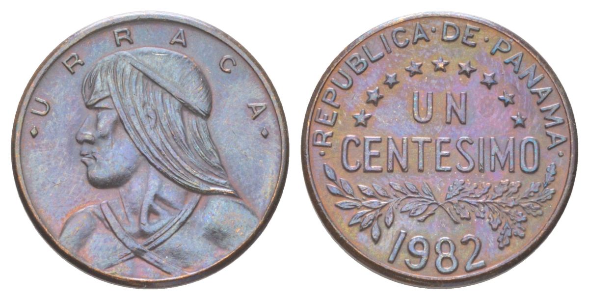 Панама 1 сентесимо 1982 KM 22 бронза UNC 4625-169