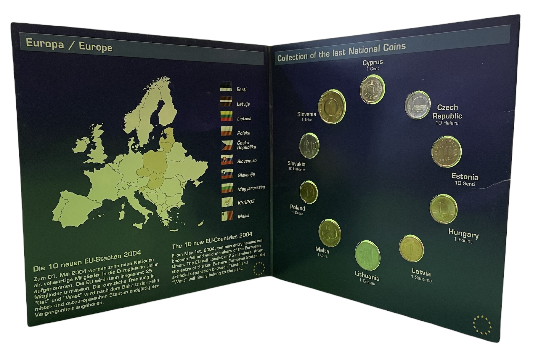 Европа набор из 10 монет Последние монеты новых членов Еврозоны UNC 7-5-1-38