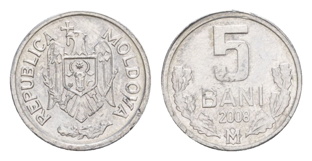 Молдавия (Молдова) 5 бань (бани) 2008 KM 2 алюминий UNC 4632-758