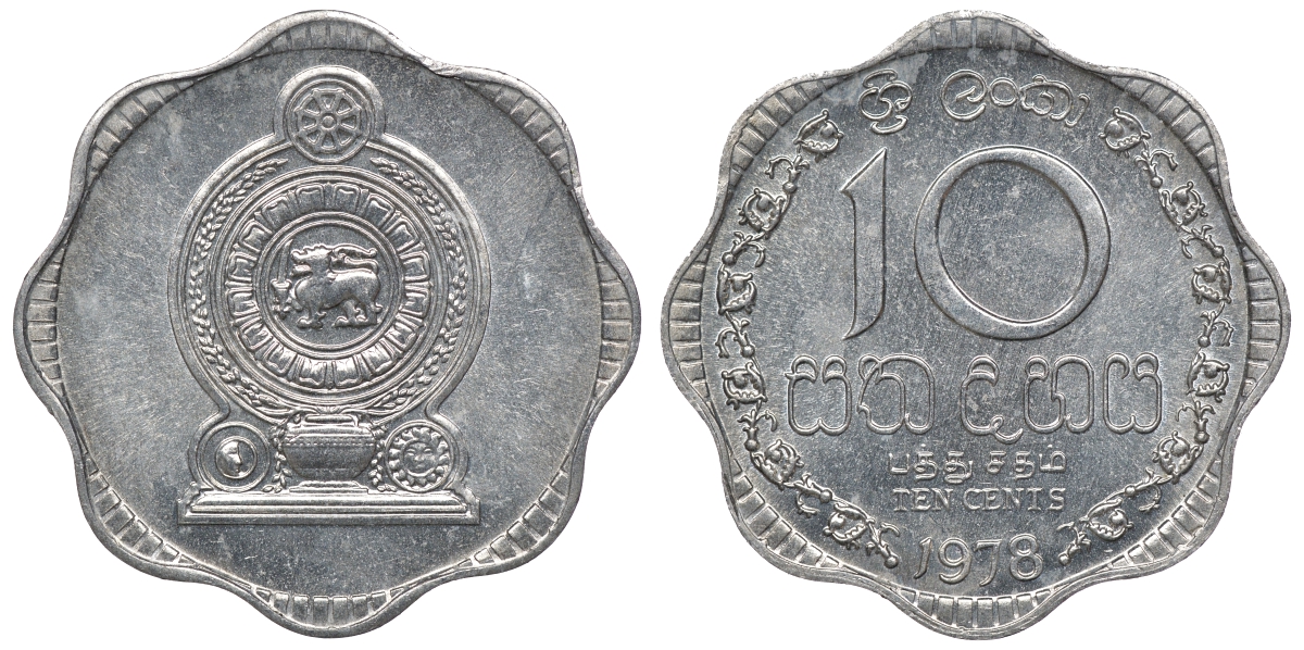 Шри-Ланка 10 центов 1978 KM 140 a алюминий 4118-415