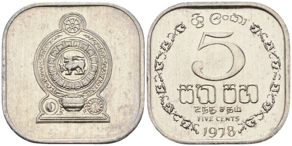 Шри-Ланка 5 центов 1978 KM 139a алюминий 4136-558