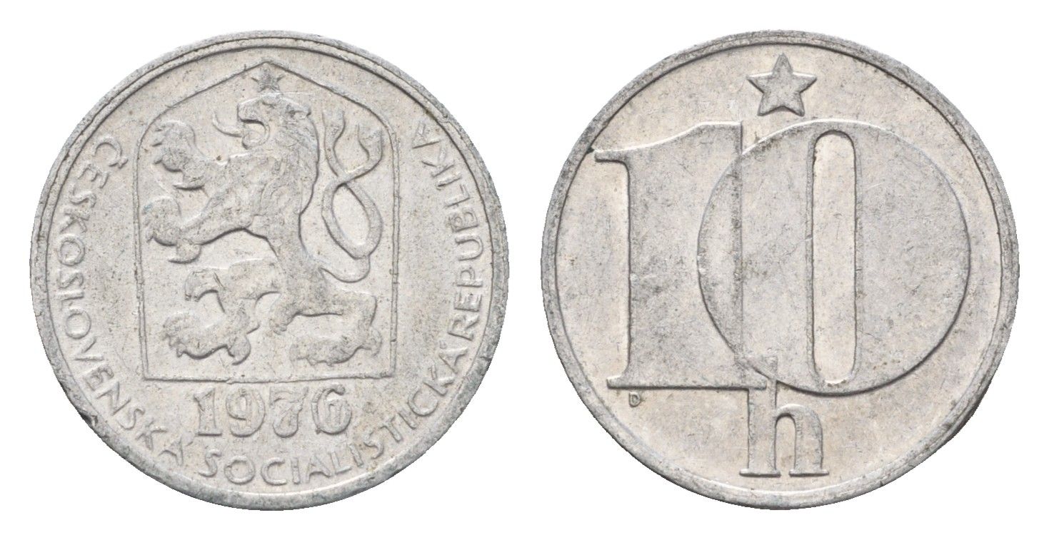 Чехословакия 10 геллеров 1976 KM 80 алюмний 4674-433