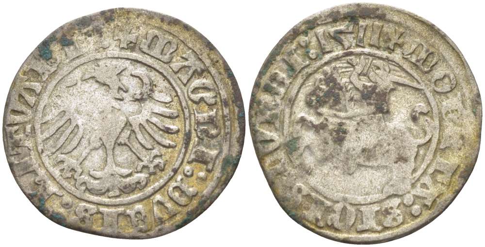 Польша 1/2 гроша (полугрош) 1511 Сигизмунд I Старый (1506-1548), вес 1,23 гр. серебро 1517-241