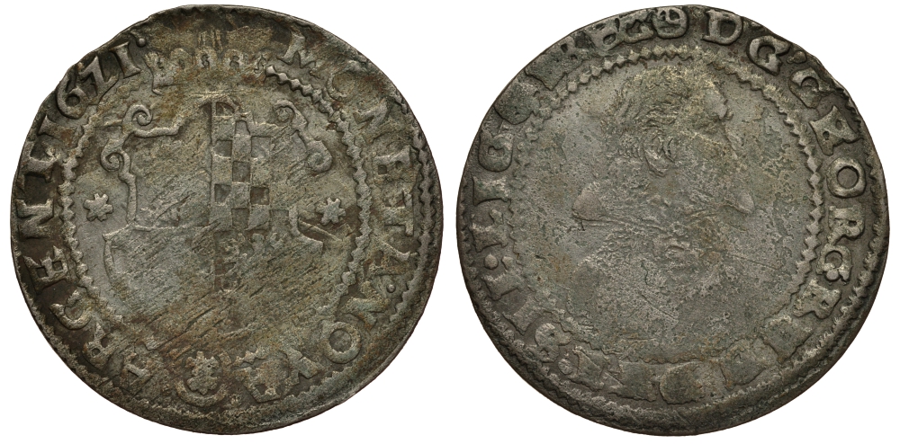 Силезия-Легница-Бжег 24 крейцера 1621 Георг Рудольф (1602-1653), вес 4,38 гр. Fr.u.S. 1625 серебро 1516-643