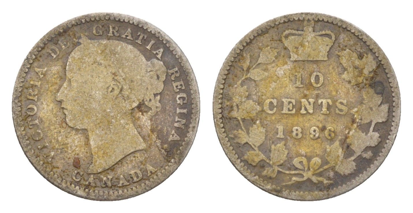 Канада 10 центов 1896 Виктория (1837-1901) KM 3 серебро 4623-853