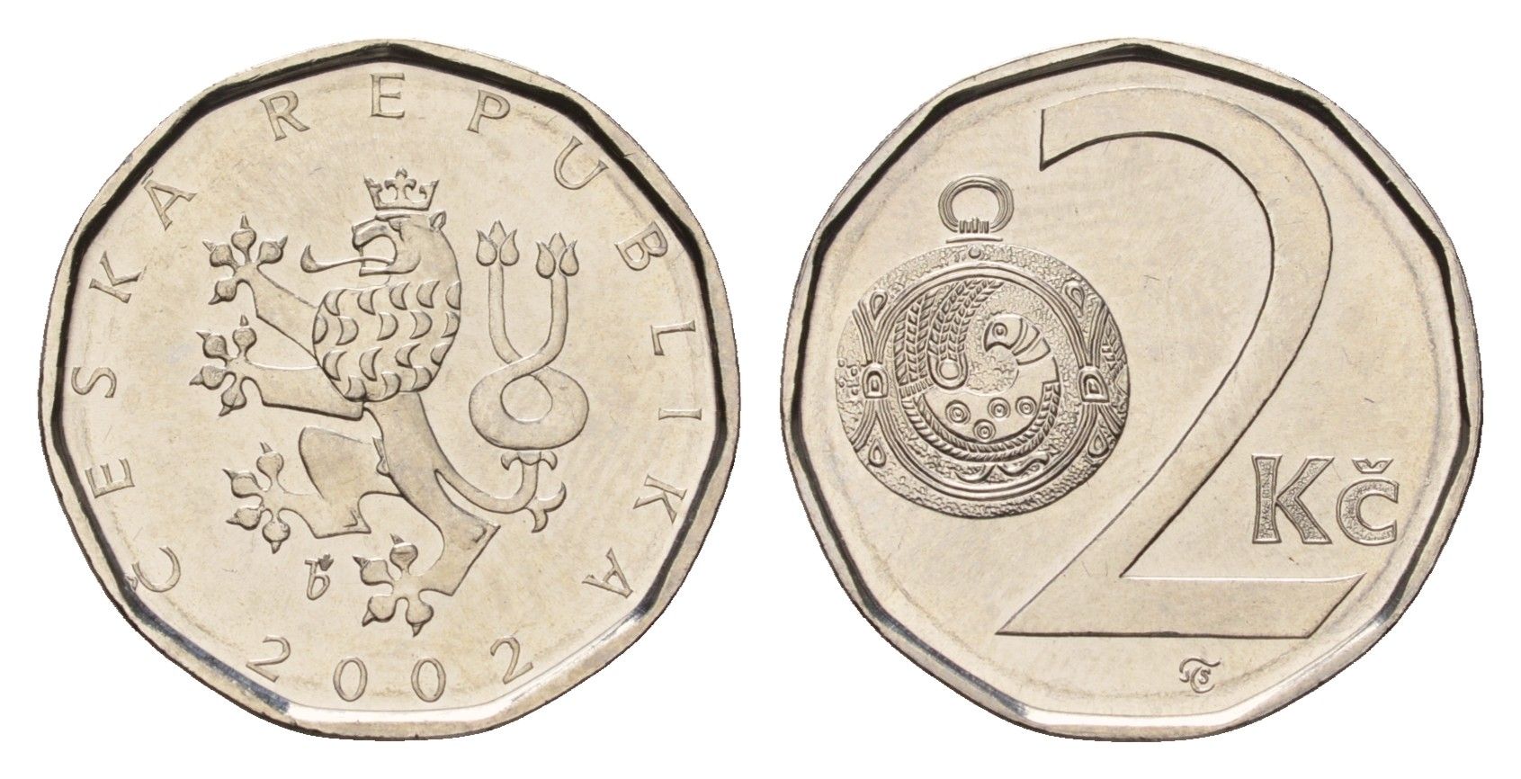 Чехия 2 кроны 2002 KM 9 сталь плакированная никелем UNC 4158-616