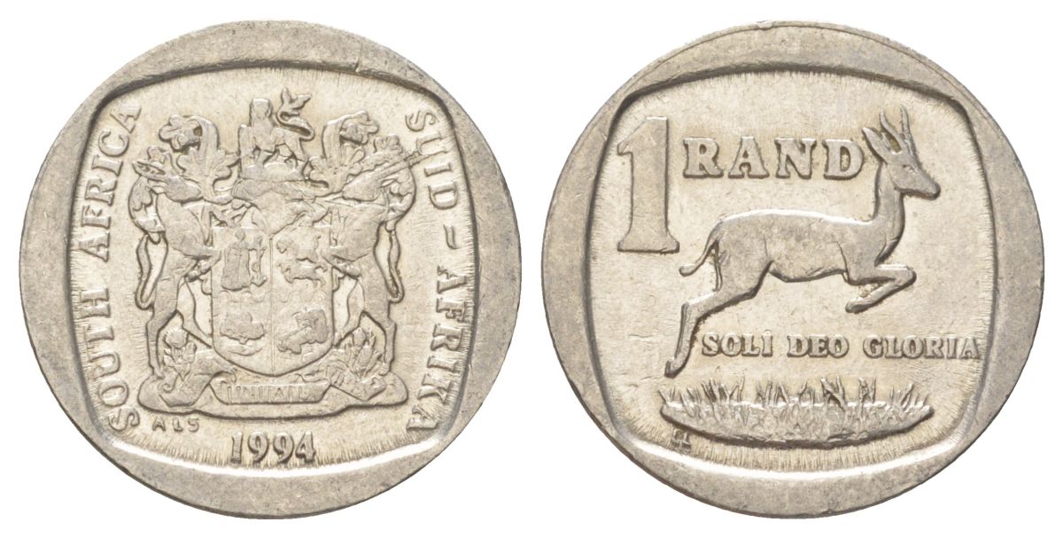 ЮАР 1 ранд 1994 KM 138 медь плакированная никелем 4627-265