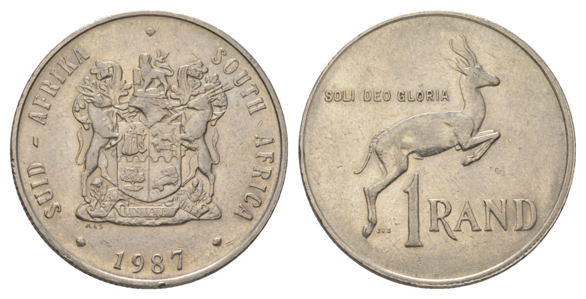 ЮАР 1 ранд 1987 KM 88a никель 3897-1226