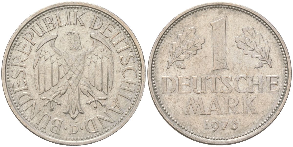 ФРГ 1 марка 1976 D KM 110 медно-никель 4143-142