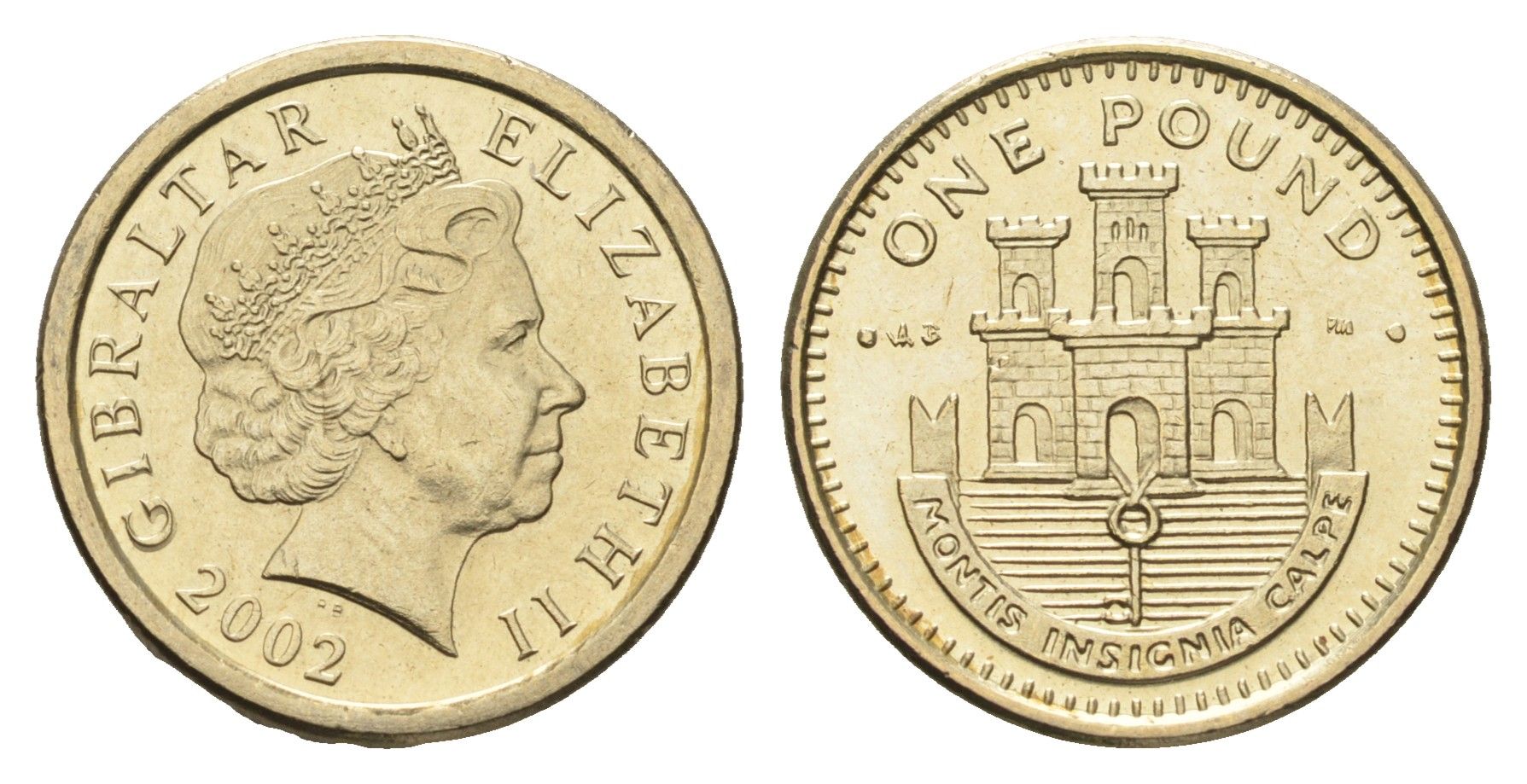 Гибралтар 1 фунт 2002 KM 869 никель латунь UNC 4666-345