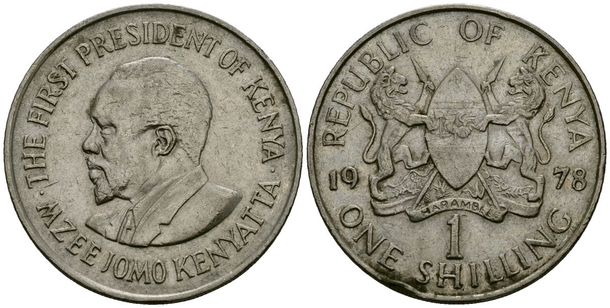 Кения 1 шиллинг 1978 Джомо Кениата KM 14 медно-никель 4120-943