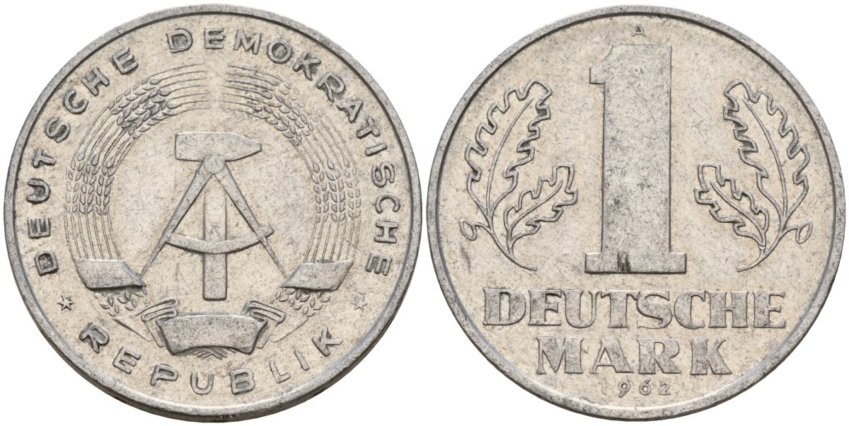 ГДР 1 марка 1962 A KM 13 алюминий 181-324