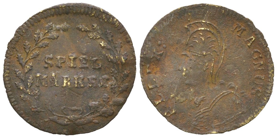 Нюрнберг жетон "Минерва" ND (1814) вес 0,35 гр, диаметр 15 мм 4615-762