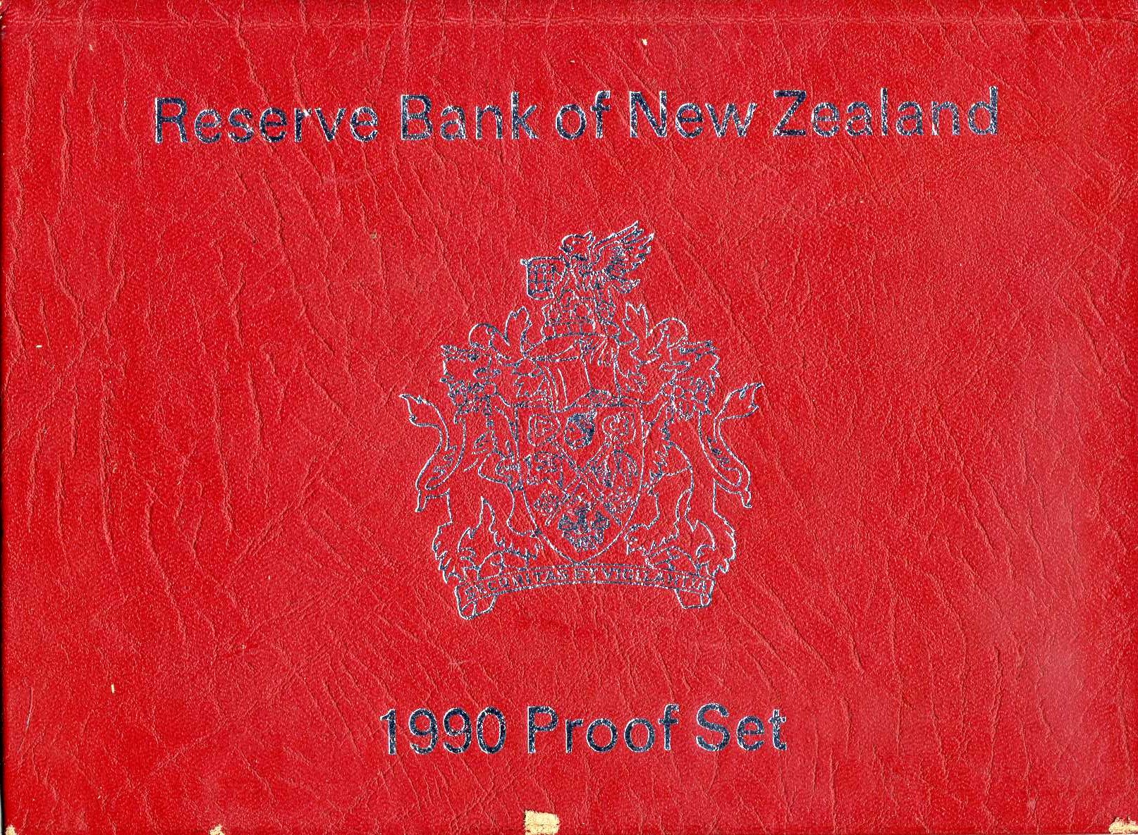Новая Зеландия официальный набор из 6 монет 1990 в оригинальной пластиковой упаковке KM PS 33 серебро, медно-никель PROOF 1-4-2-39