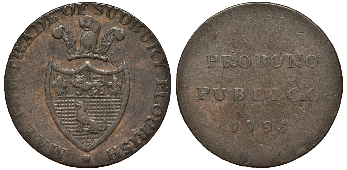 ИРЛАНДИЯ 1/2 ПЕННИ 1793 ТОКЕН, НА БЛАГО ОБЩЕСТВА, ПУСТЬ ПРОЦВЕТАЕТ ИРЛАНДИЯ медь 441-244