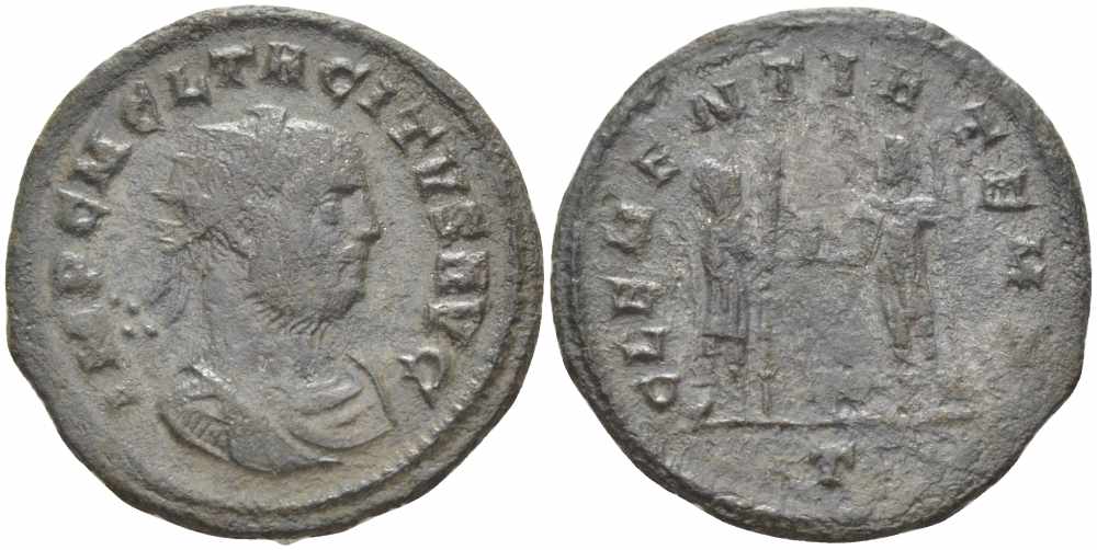 Римская Империя аврелианиан 276 Тацит CLEMENTIA TEMP Кизик Very fine LV 2423 бронза 1073-16-96