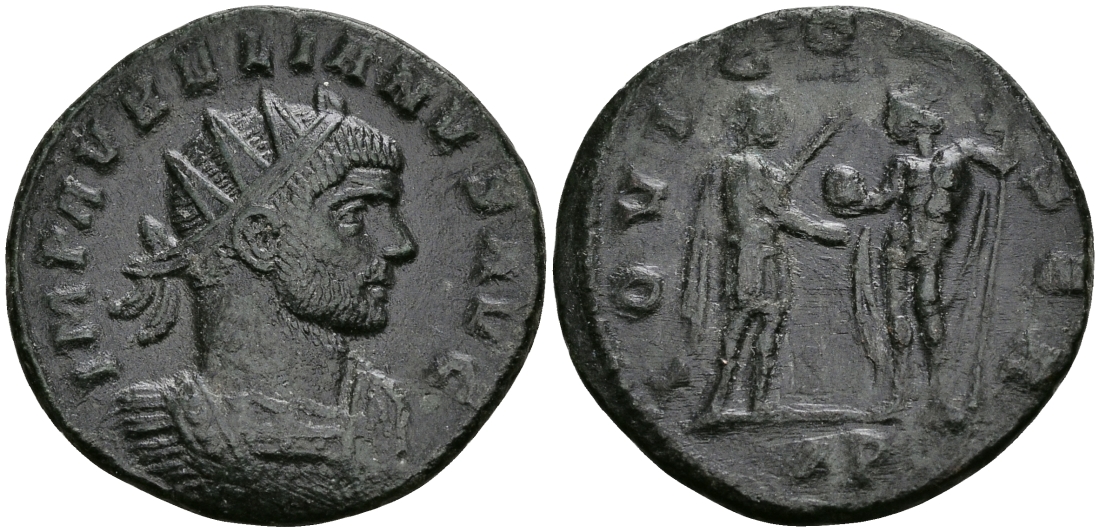 Римская Империя аврелианиан 274 Аврелиан IOVI CONSER Сисция Good Very fine RIC 225 бронза 1073-3-10-1