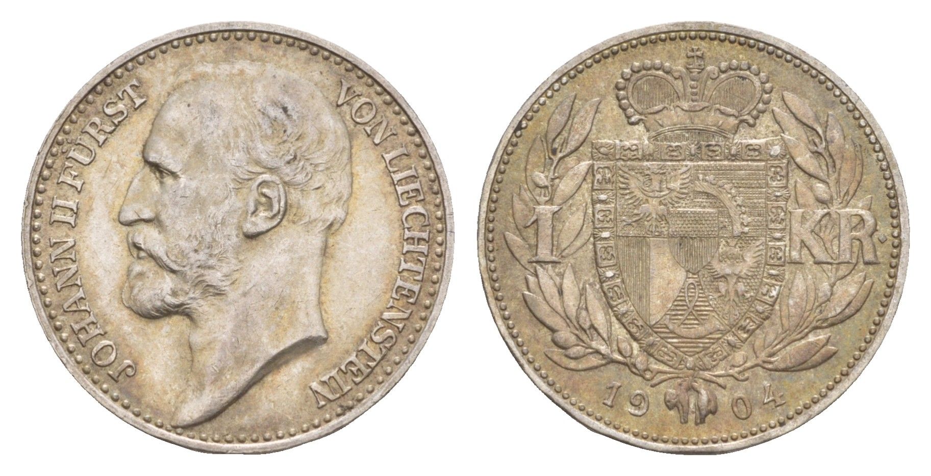 Лихтенштейн 1 крона 1904 Y 2 серебро aUNC 1522-841