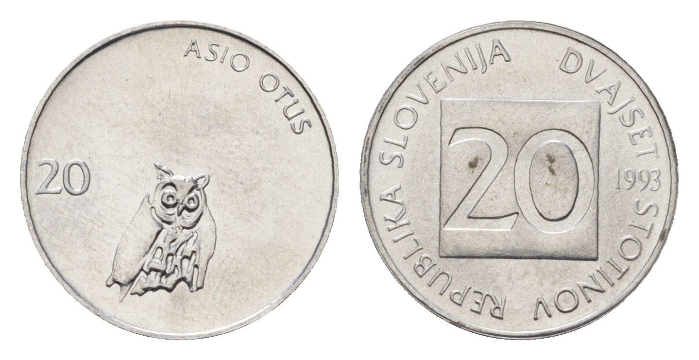 Словения 20 стотинов 1993 KM 8 алюминий UNC 4173-619