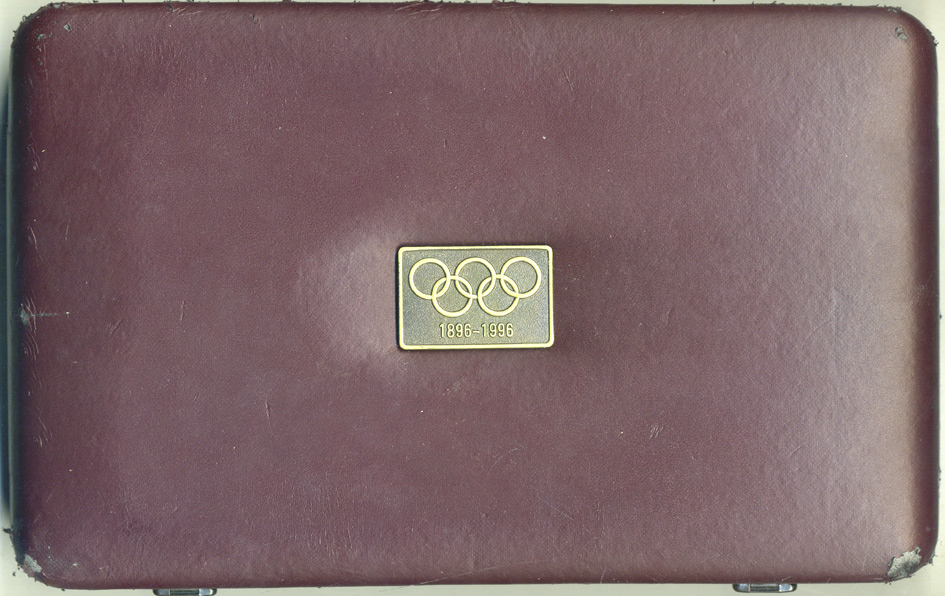 Австралия, Греция, Австрия, Франция, Канада набор из 10 монет 1996 100 лет Олимпийскому комитету (1896-1996), в оригинальной коробке с сертификатами KM 218, 219, 3026, 3027, 215, 216, 1047, 1048, 165, 166 серебро PROOF 14-01-03-26