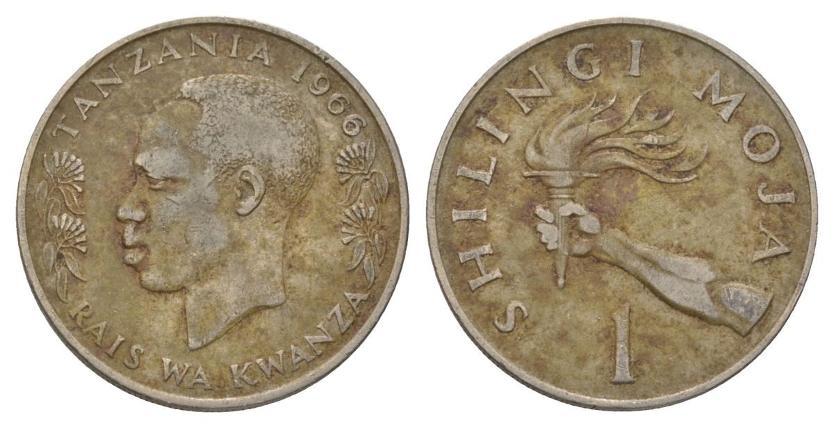 Танзания 1 шиллинг 1966 KM 4 медно-никель 4628-852