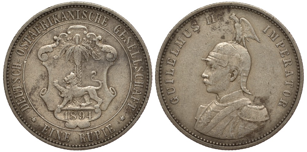 Немецкая Восточная Африка (Танзания) 1 рупия 1894 цена по MT 1200 евро серебро 10-011-03