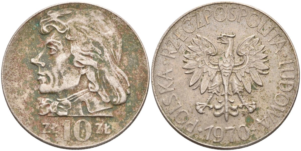 Польша 10 злотых 1970 MW, Тадеуш Костюшко (1746-1817) KM 50а медно-никель 4517-724