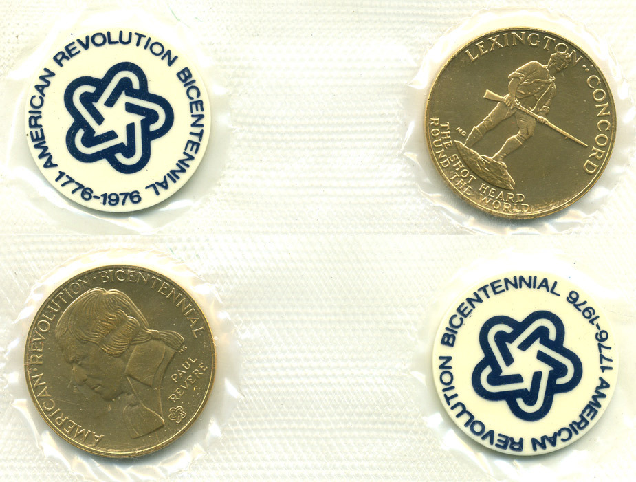 США медаль 1976 200 лет США, буклет в конверте первого дня бронза, пластик UNC 6-5-1-10