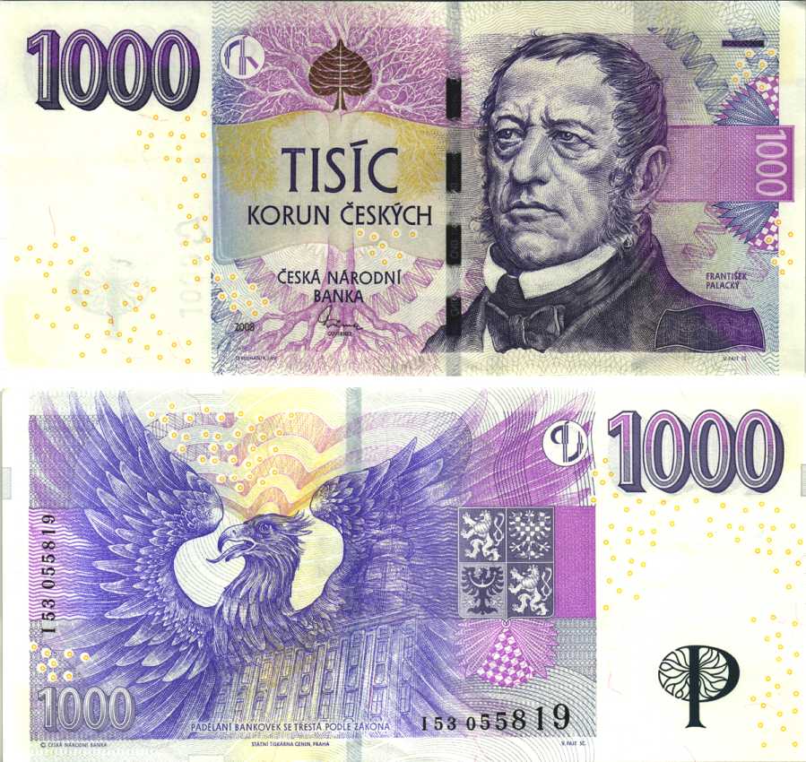 ЧЕХИЯ 1000 КРОН 2008 ФРАНТИШЕК ПАЛАЦКИЙ, ЧЕШСКИЙ ФИЛОСОВ И ИСТОРИК (1798-1876) Pick 25b бумага aUNC 000-00-00