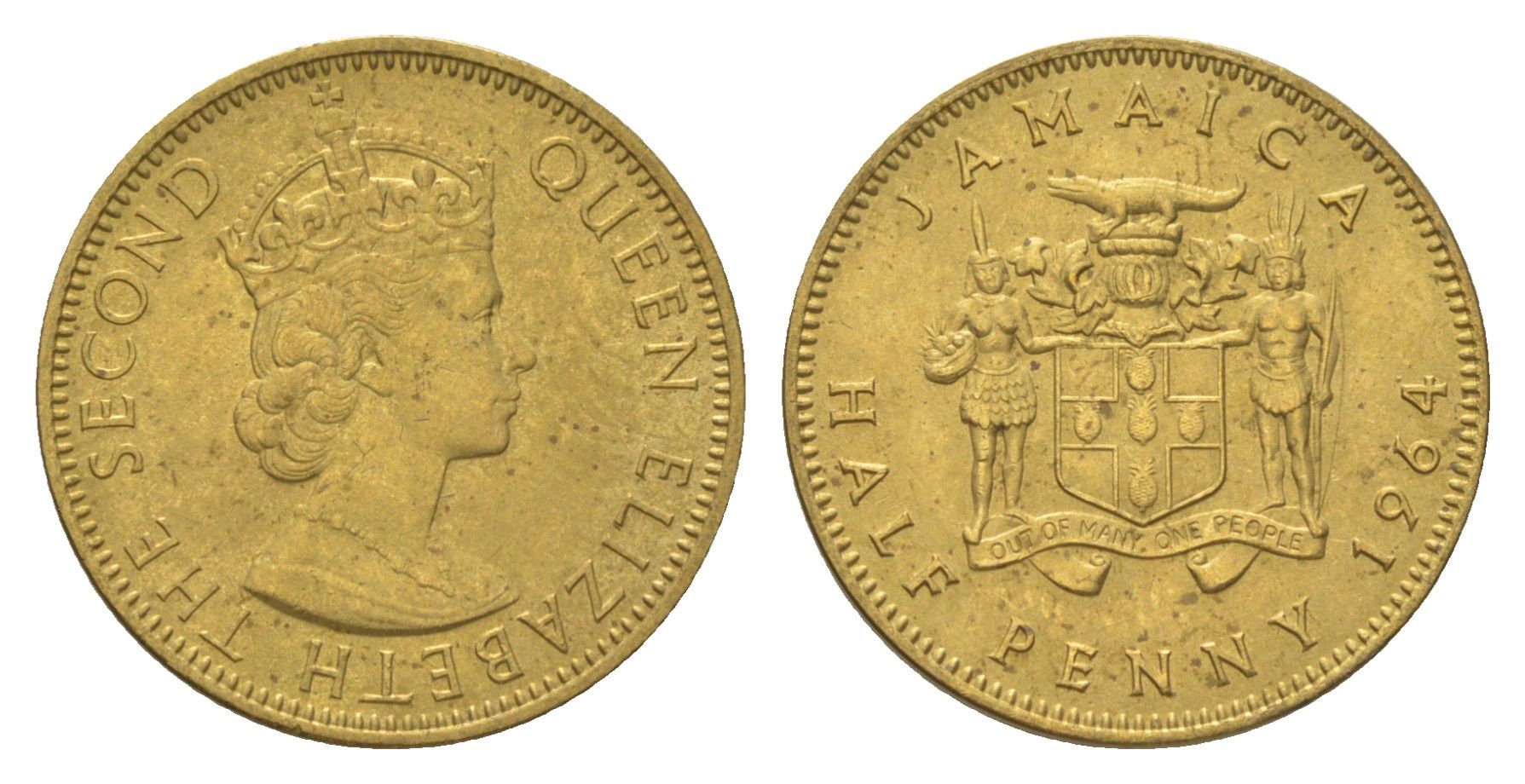 Ямайка 1/2 пенни 1964 KM 38 никель латунь UNC 4622-542