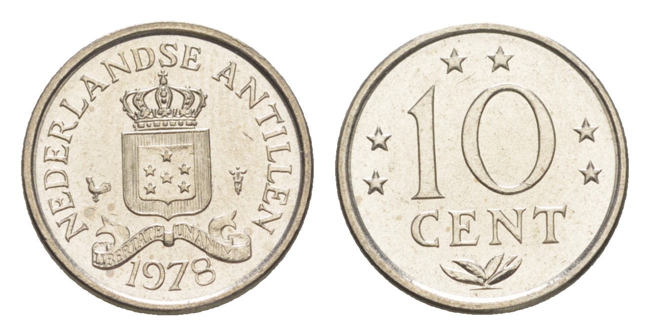 Нидерландские Антильские острова (Нидерландские Антилы)  10 центов 1978  KM 10 никель  UNC  M67-10
