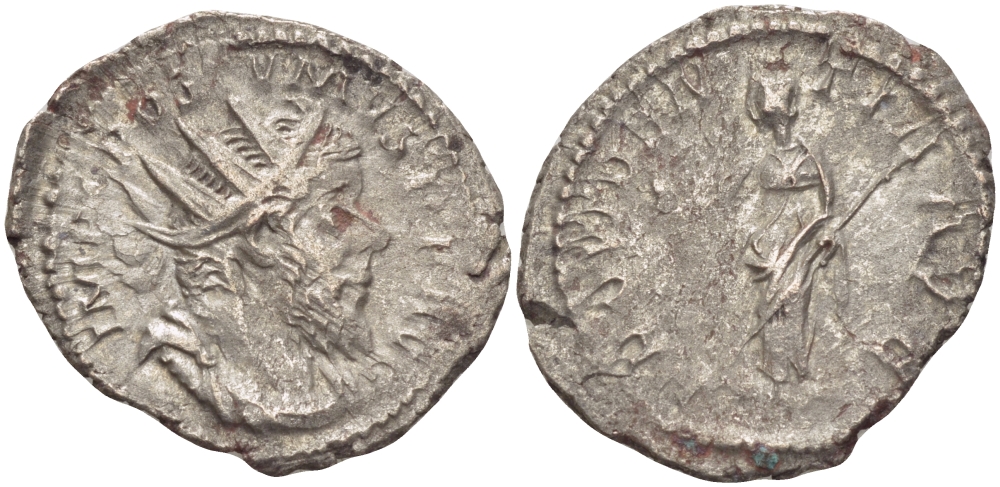 Римская Империя (императоры в Галлии) антониниан 260 - 269 Постум. IMP C POSTVMVS P F AVG / PROVIDENTIA AVG, Провиденция, держащая скипетр и сферу, Колония Агриппины, Good Very fine RIC 323 биллон 1073-13-52