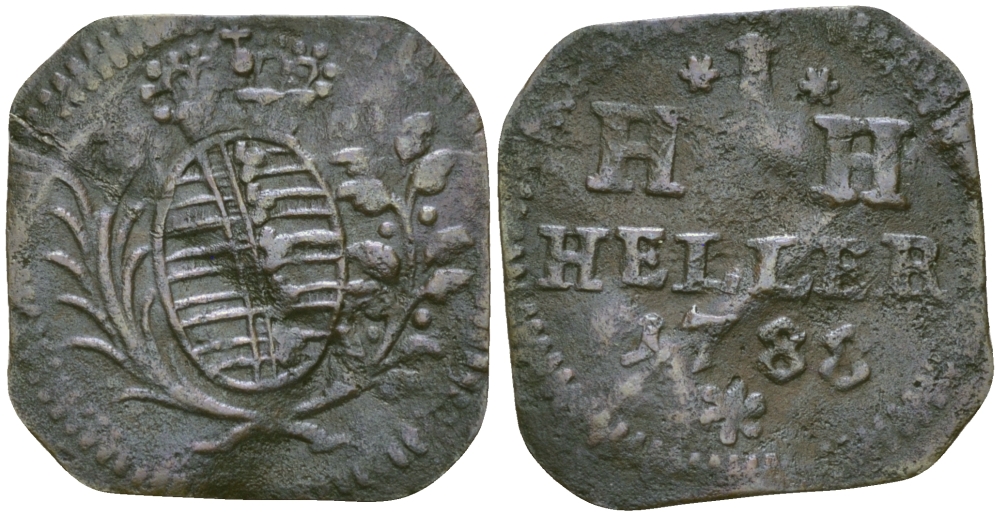 Саксен-Гильдбурггаузен 1 геллер 1788 KM 118 медь 99-757