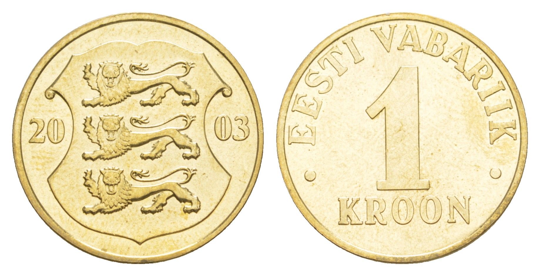 Эстония 1 крона 2003 KM 35 латунь UNC 4646-1235