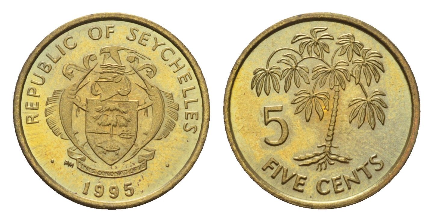 Сейшельские Острова (Сейшелы) 5 центов 1995 KM 47 латунь UNC 4618-654