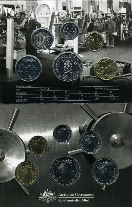 АВСТРАЛИЯ НАБОР ИЗ 6 МОНЕТ 2010 UNC 7-5-5
