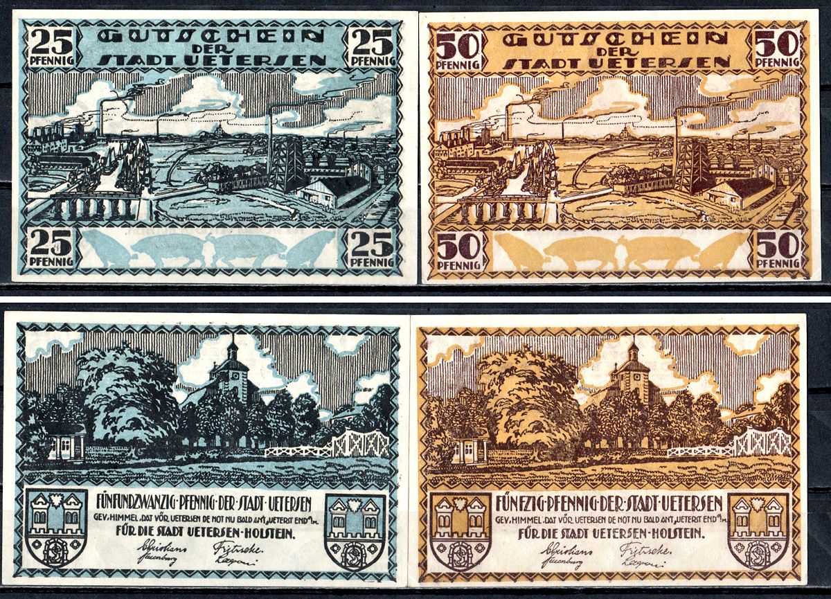 Итерзен (Пруссия, Шлезвиг-Гольштейн) набор из 2 нотгельдов ND 2193-37-3-1