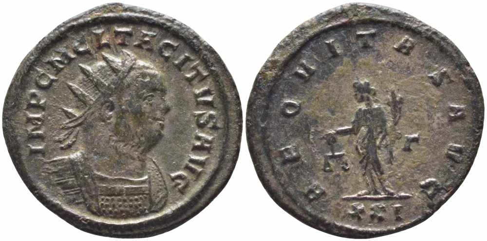 Римская Империя аврелианиан 276 Тацит AEQVITAS AVG Рим Good Very fine RIC 82 бронза, серебрение 1073-16-14