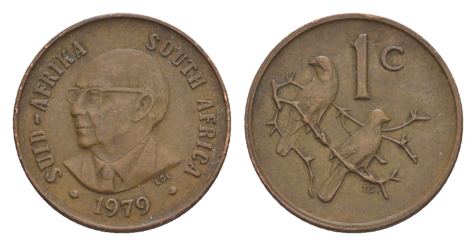 ЮАР 1 цент 1979 Окончание президентства Николааса Дидерихса KM 98 бронза 4609-1234