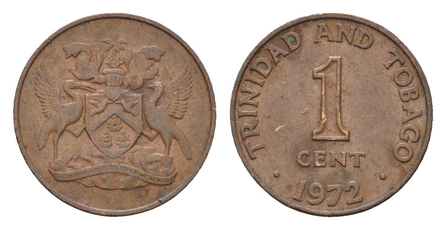 Тринидад и Тобаго 1 цент 1972 герб KM 1 бронза 188-463