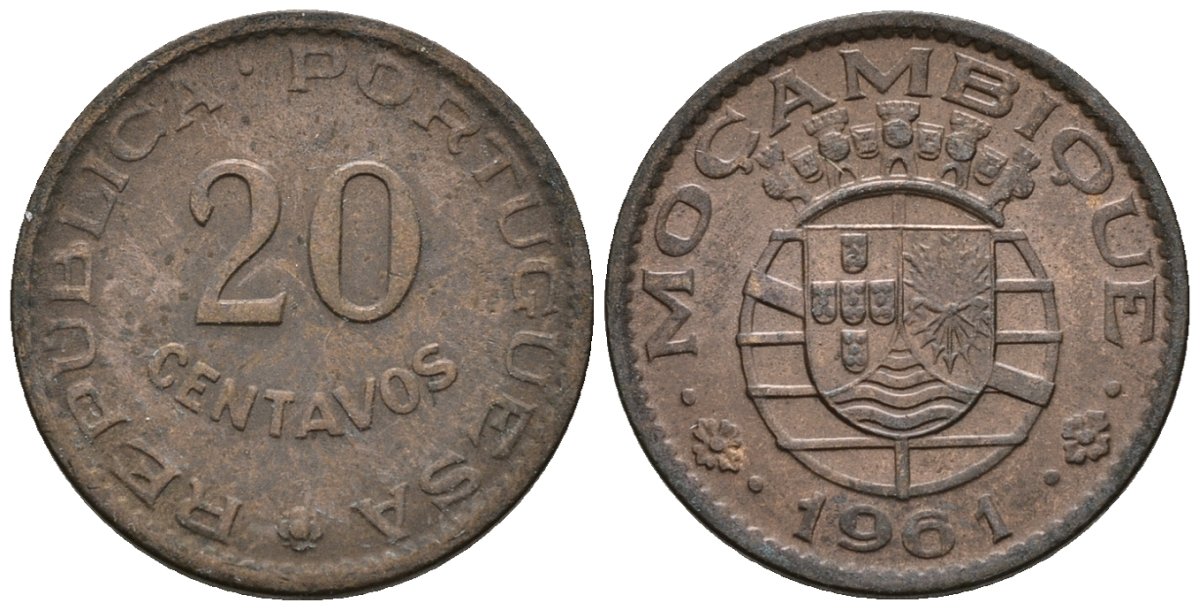 Мозамбик 20 сентаво 1961 KM 85 бронза 4147-659