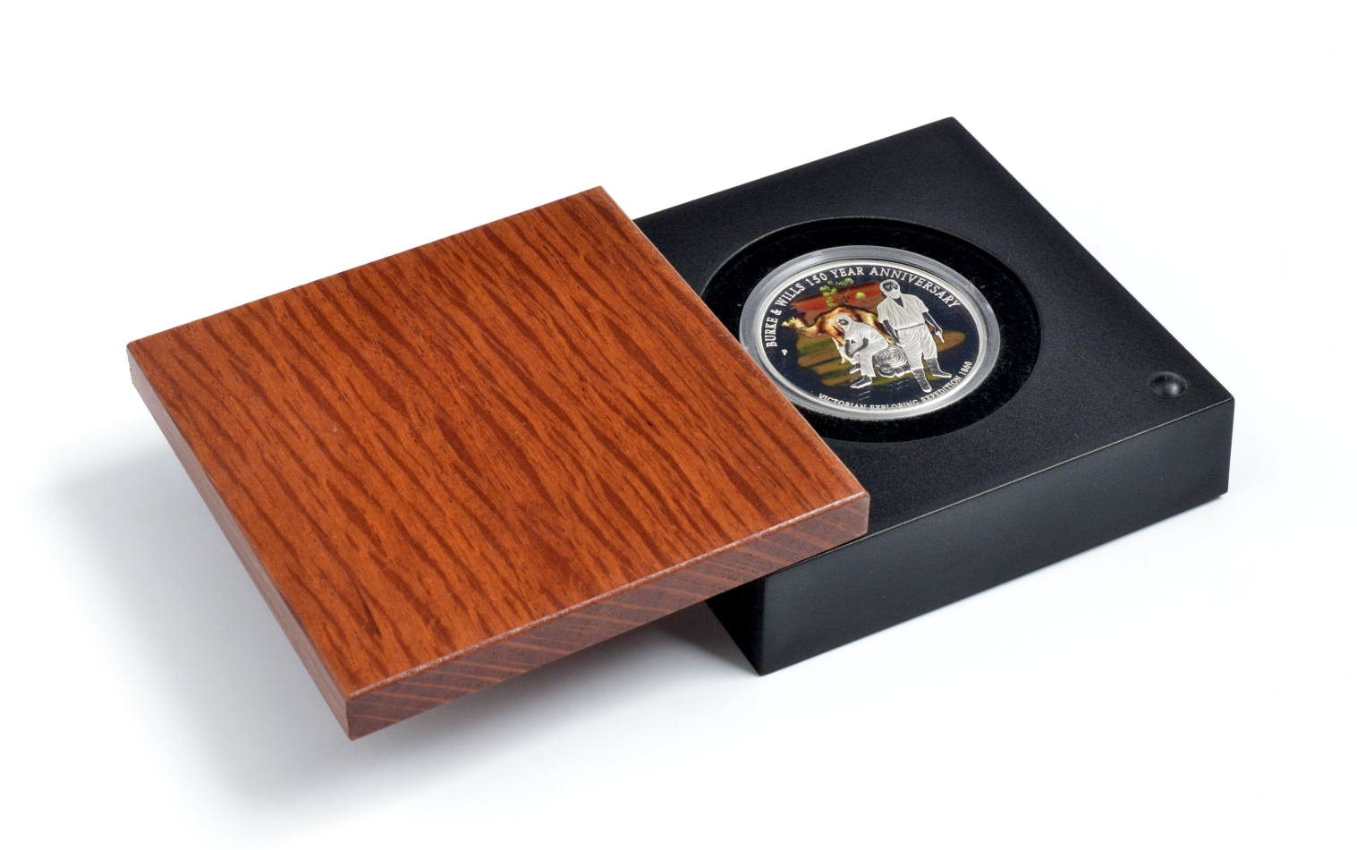 Австралия 1 доллар 2010 экспедиция Берка и Уиллса, цветная эмаль, коробка, сертификат серебро PROOF 4-3-5-05