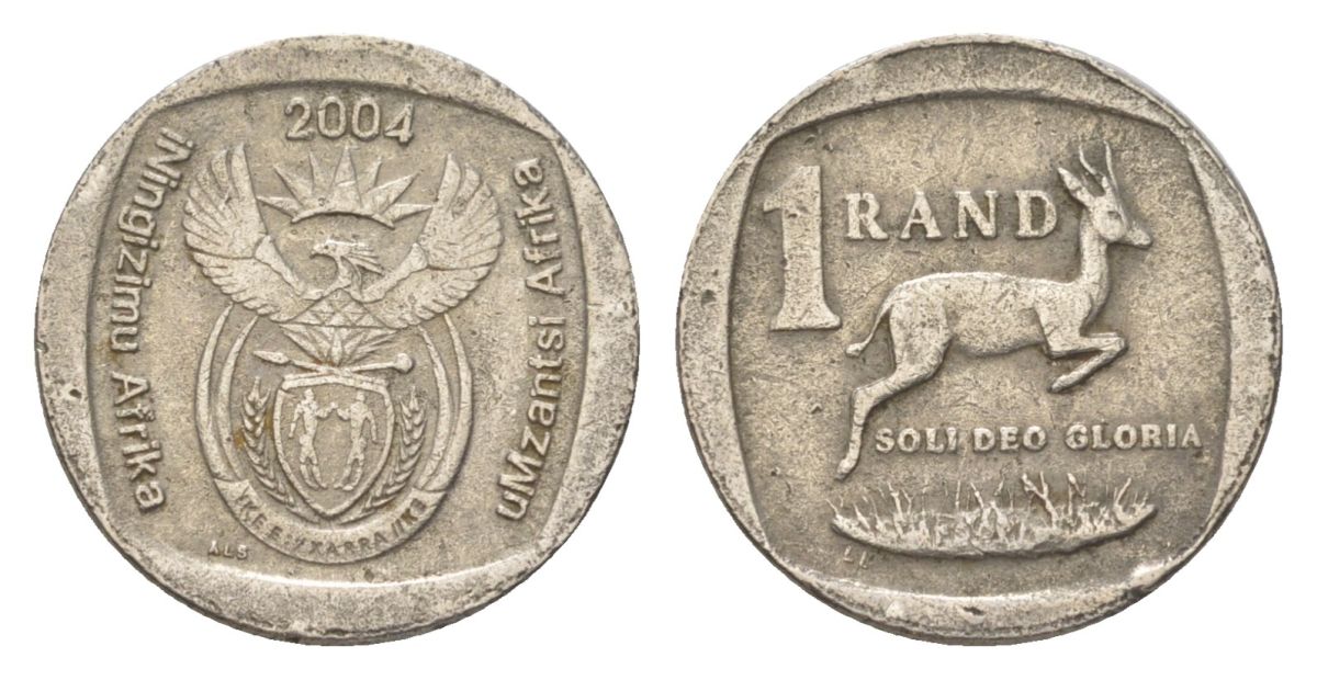 ЮАР 1 ранд 2004 KM 333 медь плакированная никелем 4627-428