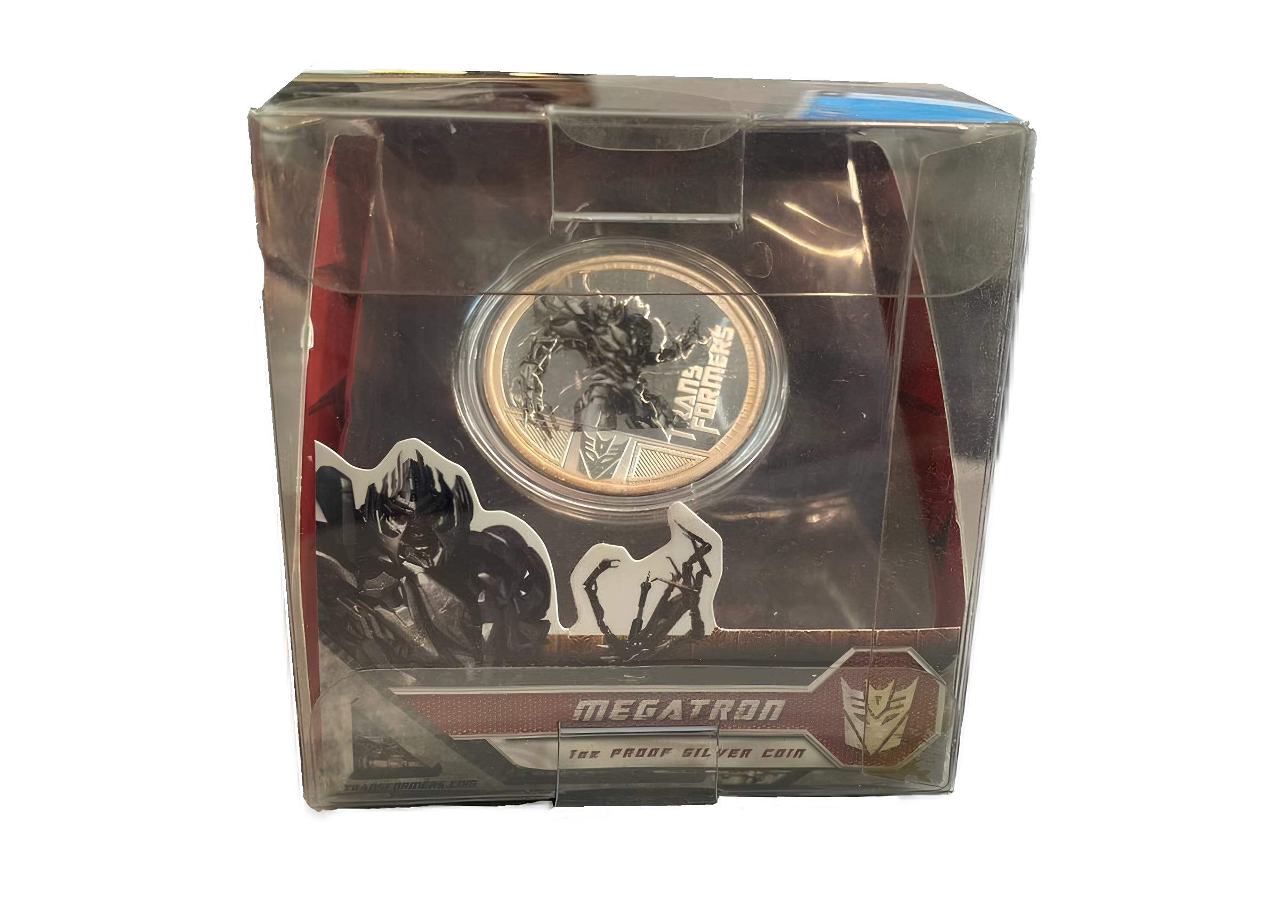 Тувалу 1 доллар 2009 лидер десептиконов Мегатрон, в оригинальной коробке KM 95 серебро  PROOF  3-4-11-12