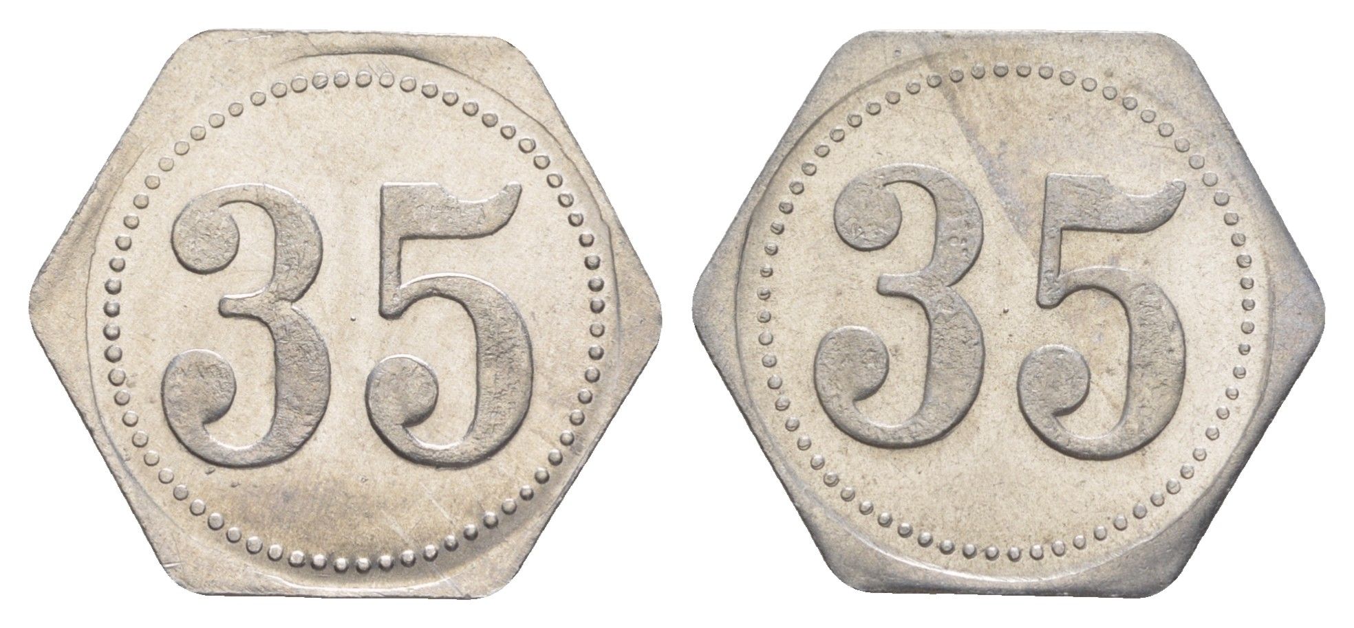 Германия жетон в 35 пфеннигов для приобретения "стакана пива" ND размер 21,5x21,5 мм, вес 0,97 гр алюминий UNC 4638-922